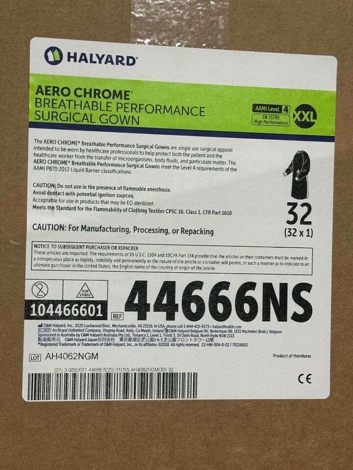 Aero Chrome Surgical Gown, XX-Large, No Towel, Non-Sterile, 32/cs (US Only)