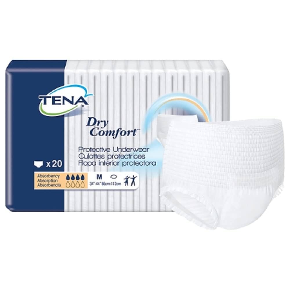 Protective Underwear, Unisex, Medium, 34" - 44" Hip Size, White, 20/pk, 4 pk/cs (Continental US Only)