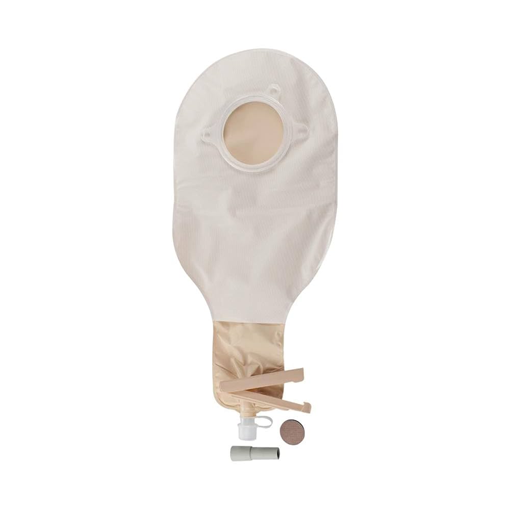 High Output Pouch, 14", 1-Sided Comfort Panel, Anti-Reflux Valve, Replaceable Filter, Outlet with Spout and Cap, Opaque, 1 3/4" Flange, 5/bx (Continental US Only)