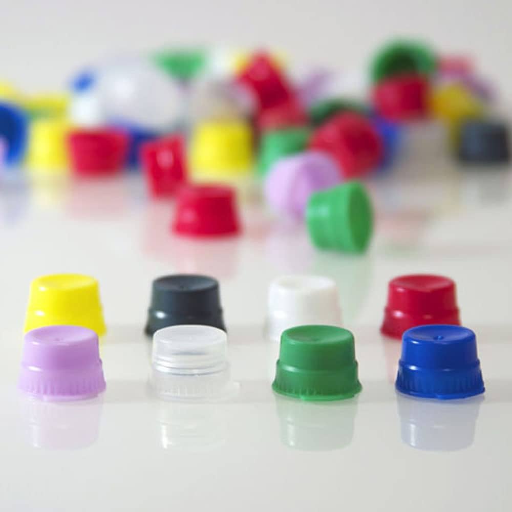 Blood Collection Tube Cap, 1-Thumb Tabs, 16mm, Red, 1000/bg