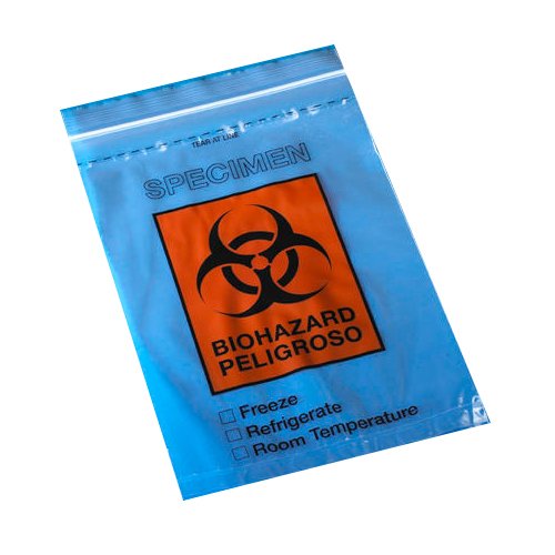 Transport Bag with Zip Closure, 6" x 9", Clear/ Printed, 2 mil, 1000/cs (30 cs minimum)