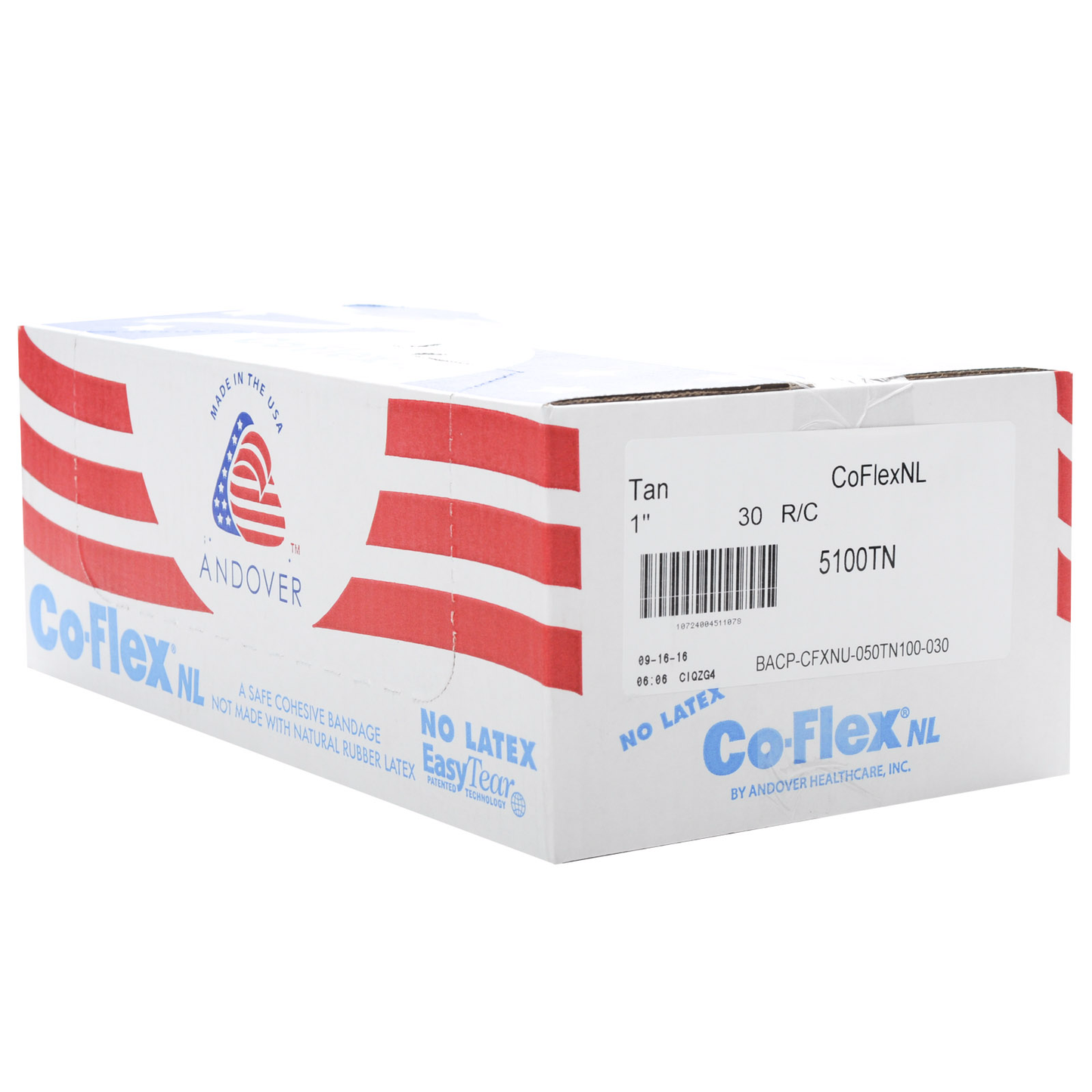 Self-Adherent Wrap, 1" x 5 yds, Tan, Hand Tear, Latex Free (LF), 2 rl/pk, 15 pk/cs (022586)