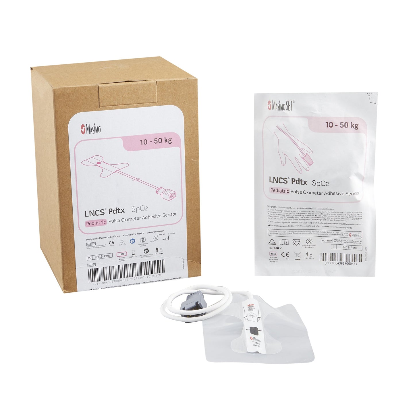 LNCS Pdtx, Pediatric SpO2 Adhesive Sensors, 18", Sterilizable, 20/bx (Rx) (Continental US & Puerto Rico Only)