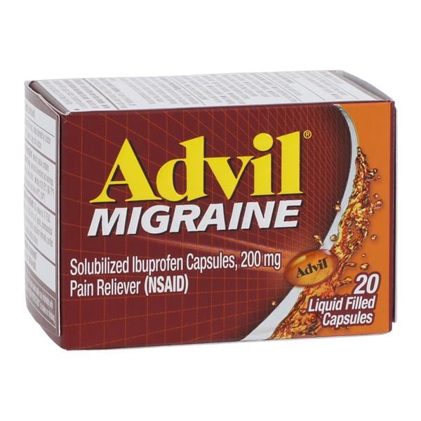 Advil Migraine Liquid Caps, 200mg, 20/btl, 72 btl/cs