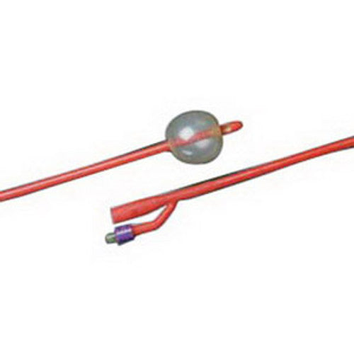 Foley Catheter, Lubricath, 2-Way, Coude Tip, 30 cc Balloon, 14 FR, Hydrophilic Polymer Coated, Red, Latex, 12/cs (US Only)