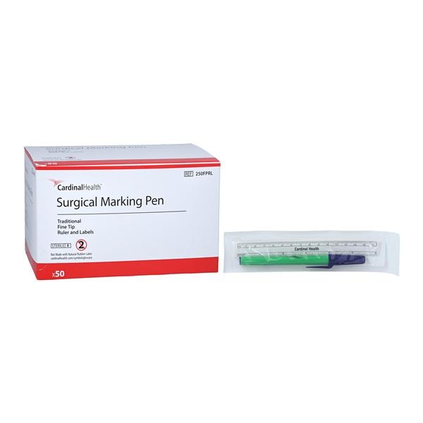 Traditional Skin Marker with Ruler/ Labels, 4 cm Barrel Ruler, Fine Tip, Sterile, 50/bx (Continental US Only)