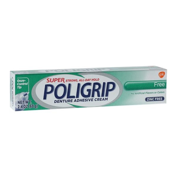 Super Poligrip Free Denture Adhesive Cream, 2.4 oz. Tube, 6/pkg, 4 pkg/cs (24 Tubes Total) (Available for sale in US only) (Products cannot be sold on Amazon.com or any other third Party sites.) (Item is Non-Returnable)