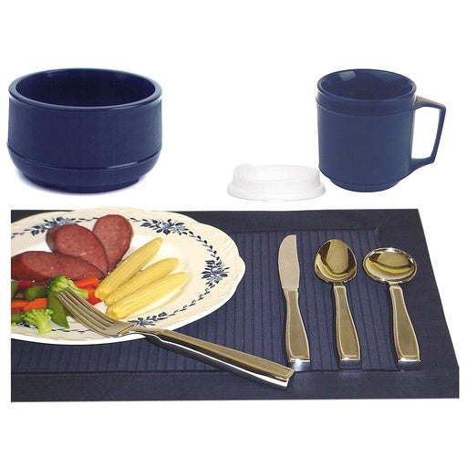 Weighted Dining Kit Includes: (1) ea Keatlery Weighted Utensil Set (11795), (1) Weighted Insulated Cup & Bowl Set (16040) (A handling charge of $9.95 will be added to any order under $25.00) (DROP SHIP ONLY)