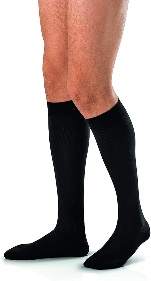 Compression Hose, Knee High, 30-40 mmHG, Closed Toe, Black, Large (Continental US Only)