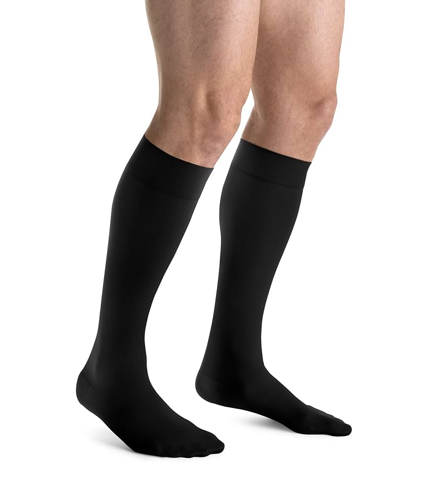 Compression Hose, Knee High, 20-30 mmHG, Closed Toe, Black, X-Large (Continental US Only)