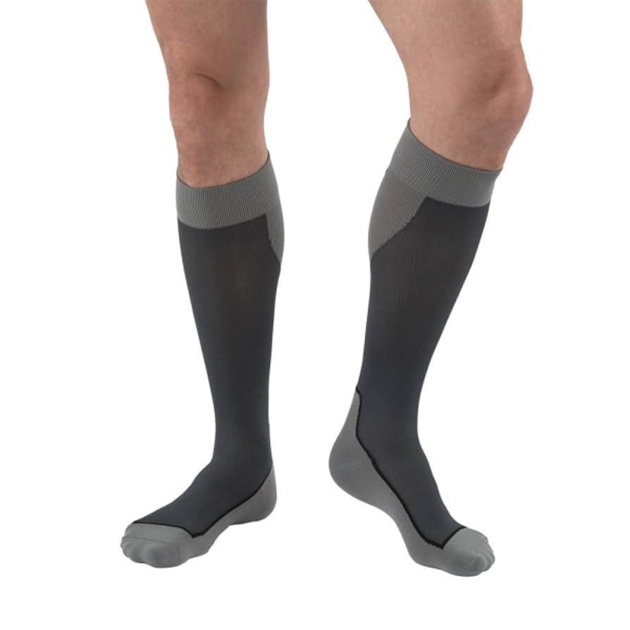 Sock, Knee High, 20-30 mmHG, Closed Toe, Blue/Grey, Small (Continental US Only)