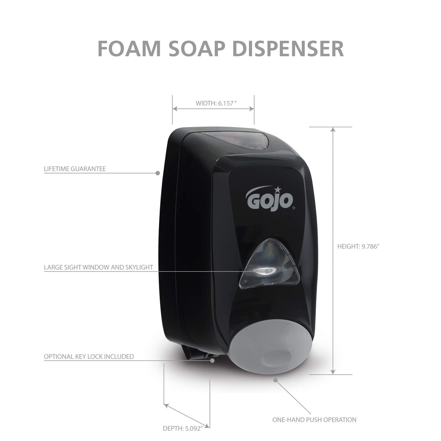 FMX-12 Dispenser, Manual, Black, 6/cs (Available Only with purchase of GOJO Branded Products)
