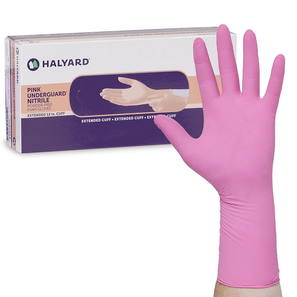 UNDERGUARD Nitrile Exam Gloves, Pink, Powder-Free, X-Small, 1000/cs (US Only)
