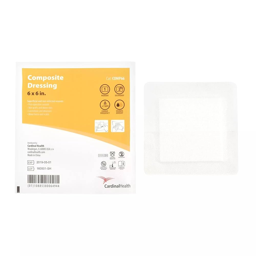 Composite Dressing, 6" x 6", Sterile, 10/bx, 20 bx/cs (Continental US Only)
