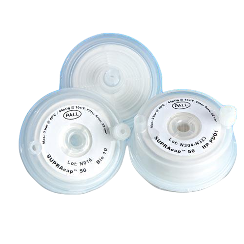 Supracap 50 Depth Filter Capsule with Dual-Layer Media Grade PDH4 (0.5-15m Retention Rating) and Luer-Lock Connections