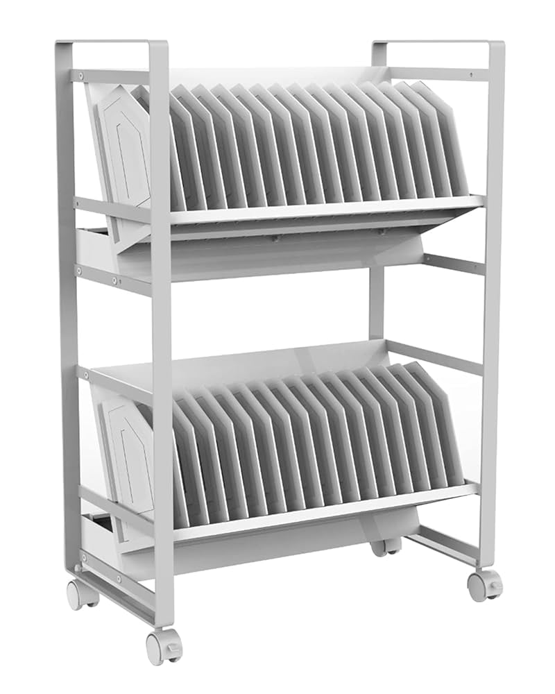 Open Charging Cart, 32-Tablet/Chromebook, Steel Frame, 16-Outlet 125V Power Strip, 6ft Cord, 27"W x 14.75"D x 39.75"H (DROP SHIP ONLY)
