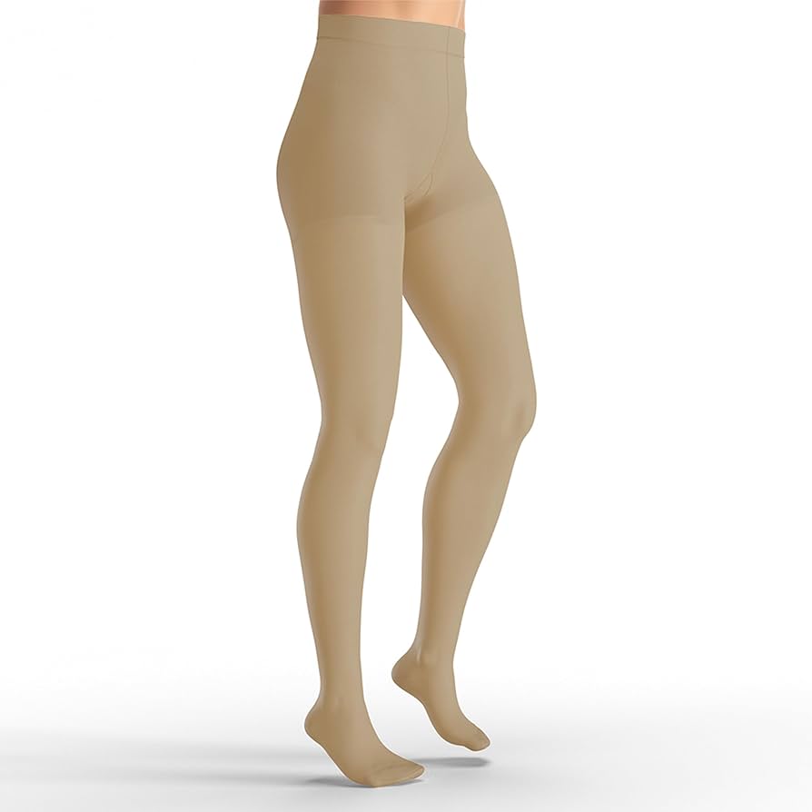 Compression Hose, Waist High, 20-30 mmHG, Closed Toe, Natural, Medium (Continental US Only)