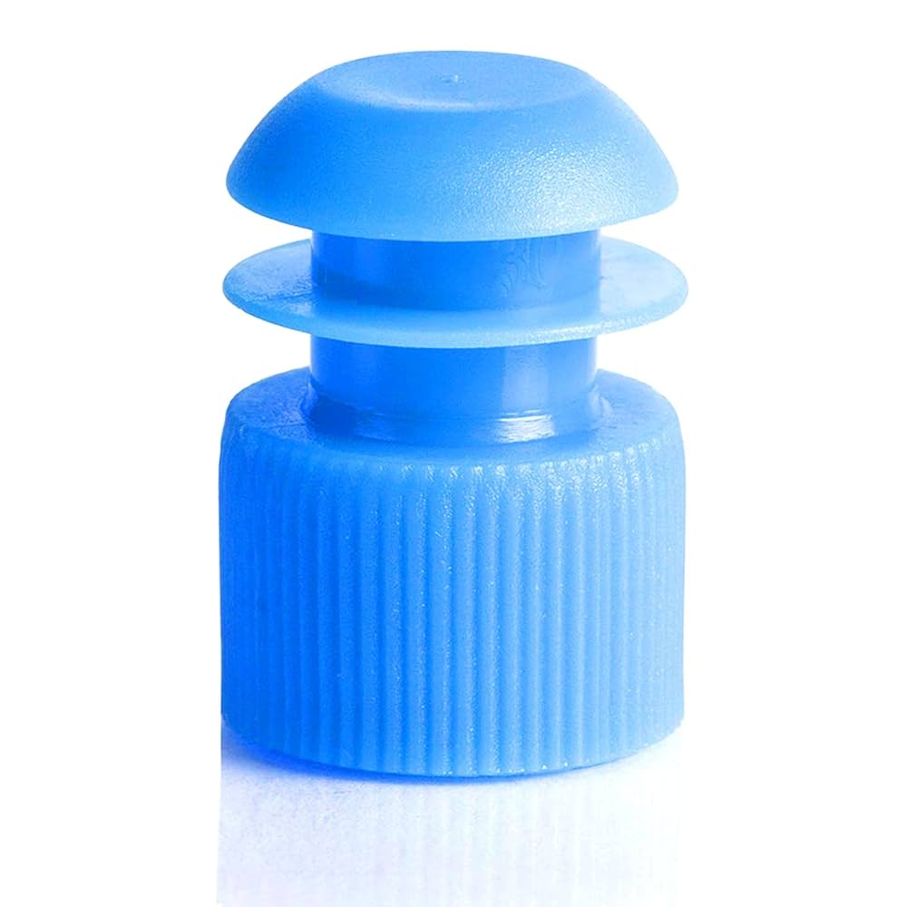 Test Tube Cap, 16mm, Flanged Plug, Blue, 1000/bg