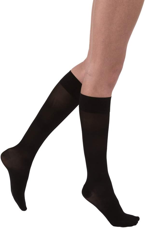 Compression Stocking, Knee High, 15-20 mmHG, Closed Toe, Classic Black, Small (Continental US Only)