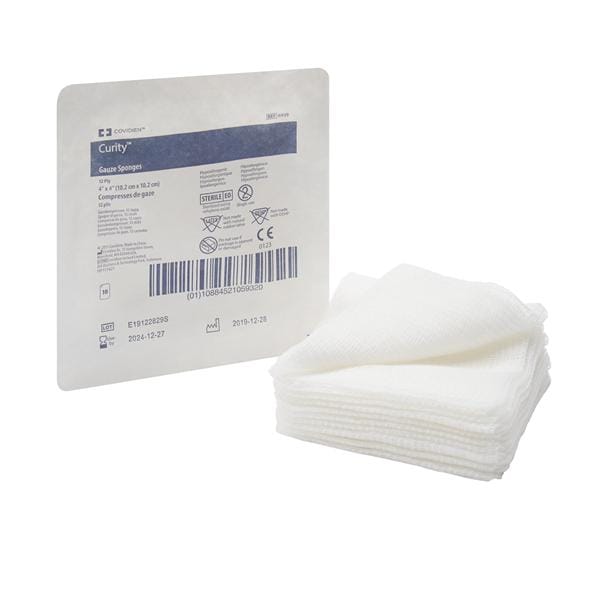 Gauze Sponge, 4" x 4", 12-Ply, Sterile 10s in Plastic Tray, 1280/cs (20 cs/plt) (Continental US Only)