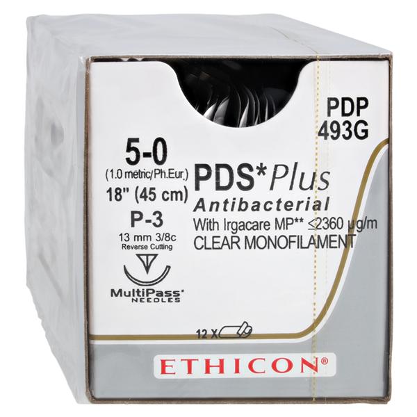 Suture, Precision Point Reverse Cutting, Size 5-0, 18", Undyed Monofilament, Needle P-3, 3/8 Circle, 1 dz/bx (Continental US Only)