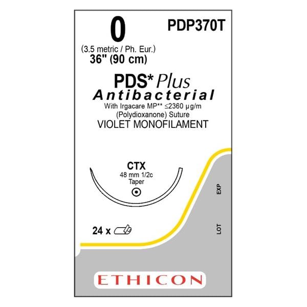Suture, Taper Point, Size 0, 36", Violet Monofilament, Needle CTX, _ Circle, 2 dz/bx (Continental US Only)