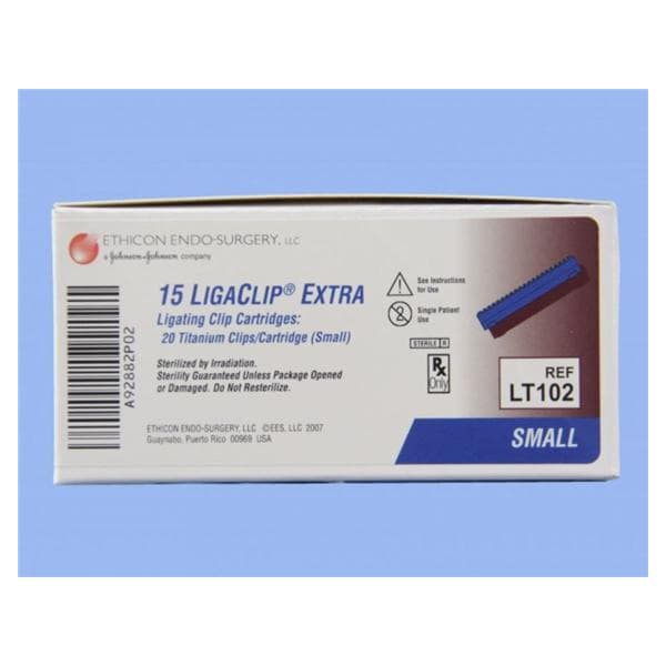 Ligating Clips, Titanium, Small, 20 Clips per Cartridge, Blue, 15/bx (Continental US Only)