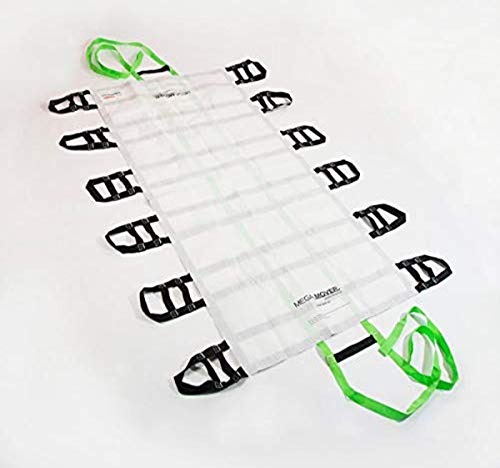 MegaMover Select, Transport Unit, Nonwoven/Poly, Multigrip, White, Black, Green Pull Straps, 40"x80", 8/cs
