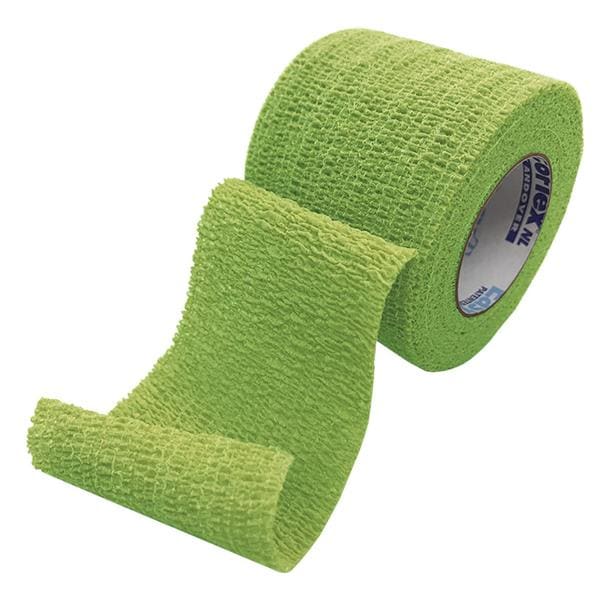 Self-Adherent Wrap, 2" x 5 yds, Neon Green, Hand Tear, Latex Free (LF), 36 rl/cs