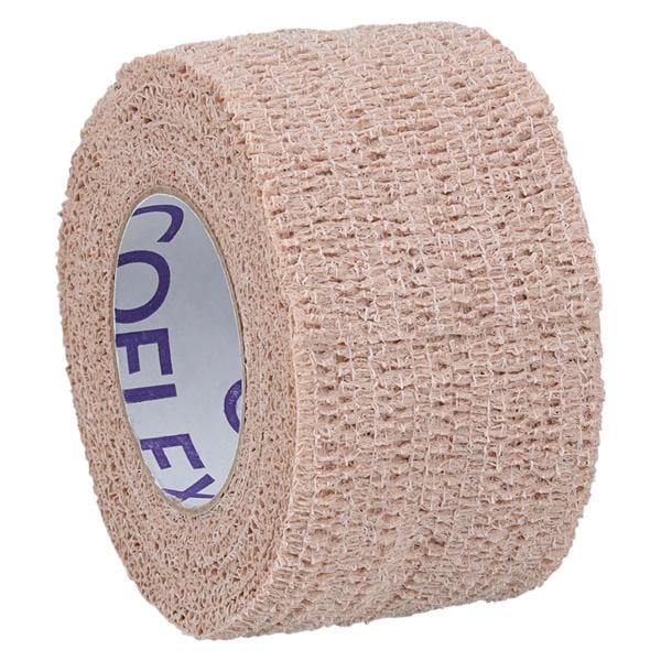 Self-Adherent Wrap, 1.5" x 5 yds, Tan, Hand Tear, Latex Free (LF), 48 rl/cs