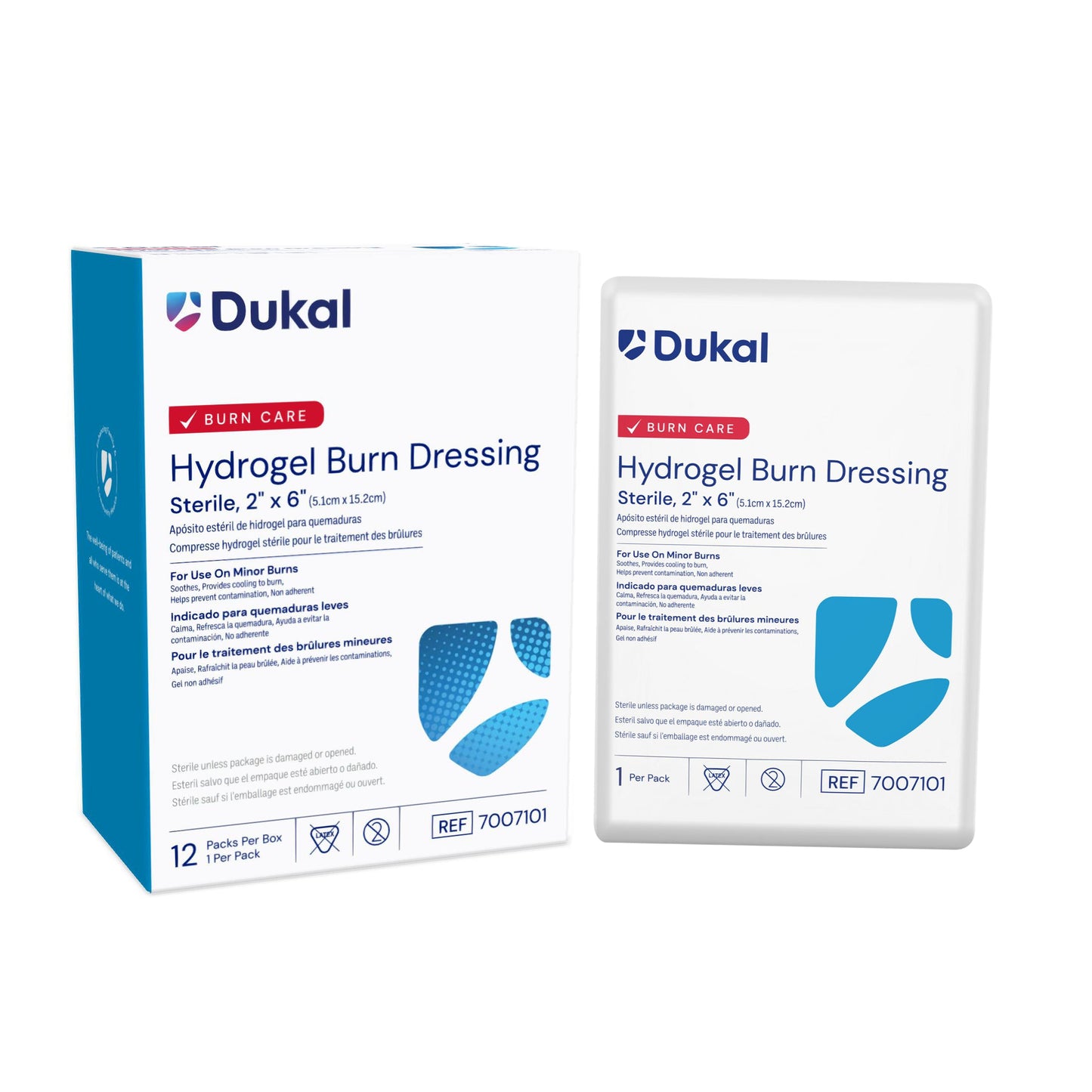 Burn Dressing, 2" x 6", Sterile, Non-Adherent, Soothes & Provides Cooling to Burn, 1/PK, 12PK/BX, 16BX/CS