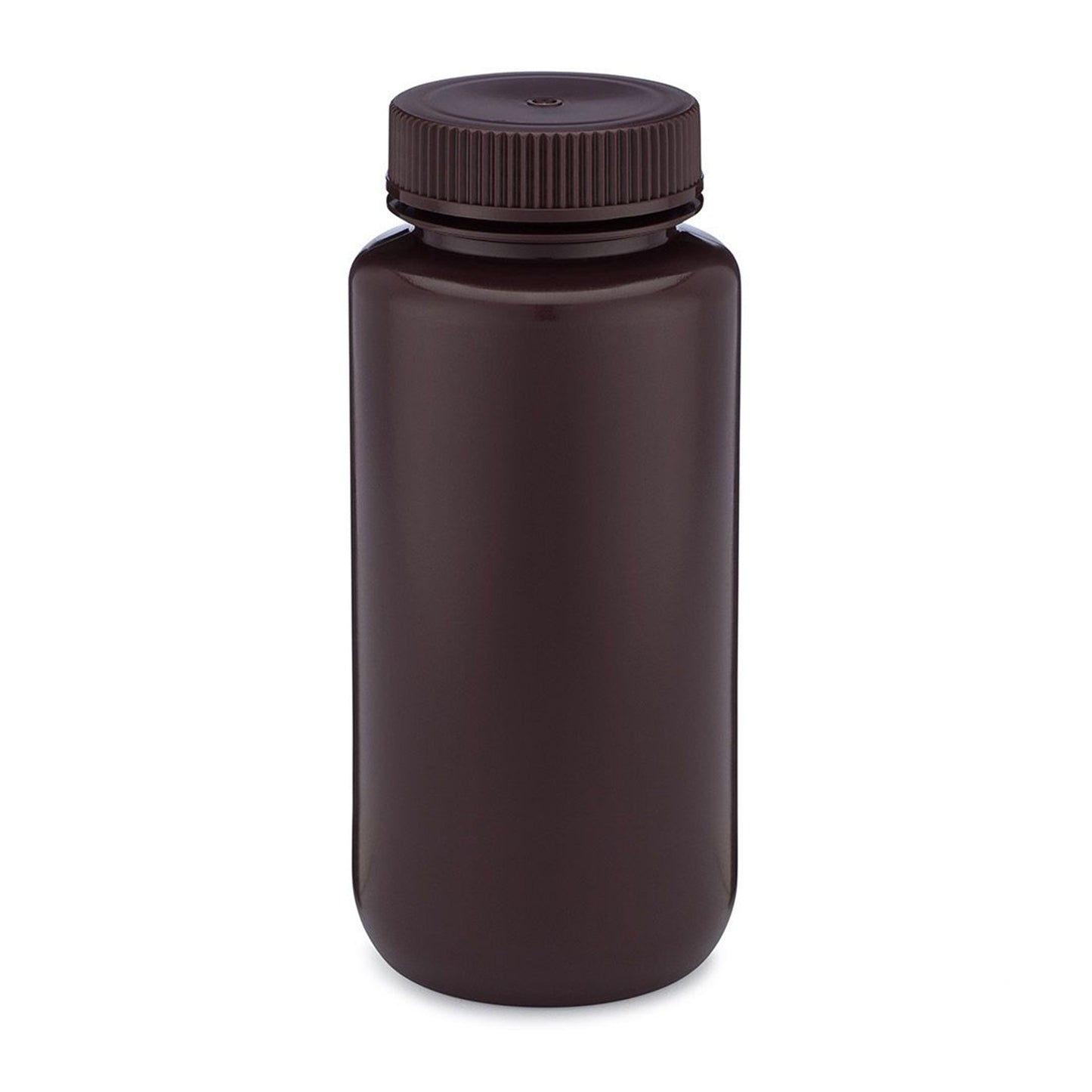 Diamond RealSealBottle, Wide Mouth Round, Amber HDPE with Amber PP Closure, 500mL, 12/bg