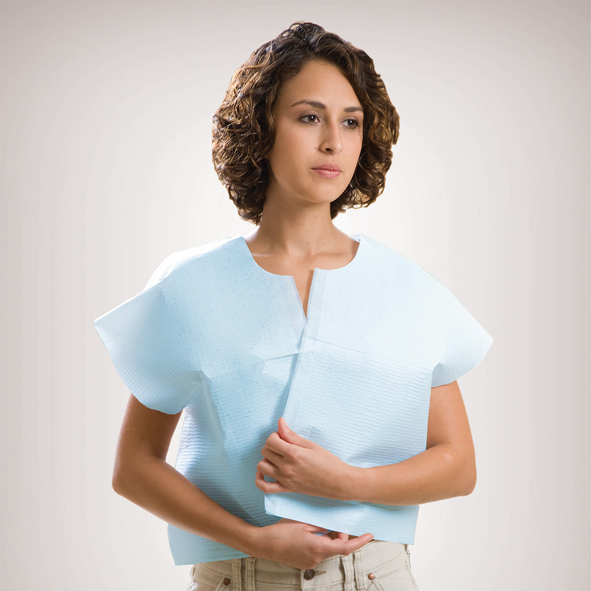Exam Cape, TPT, 30" x 21", Blue, 100/cs (110 cs/plt) (219) (Part Number is having a ROLLING TRANSITION from a 3 digit to a 7 digit number - You may receive either part number until transition is completed)