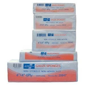 Gauze Sponge, Non-Woven, 4" x 8", 4-Ply, Non-Sterile, 200/bx, 10 bx/cs