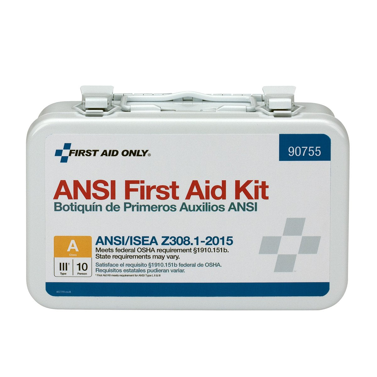 First Aid Kit, 10 Person, ANSI A, Metal, Custom Logo (Minimum Order Qty: 48) , 48/cs (DROP SHIP ONLY - $150 Minimum Order)