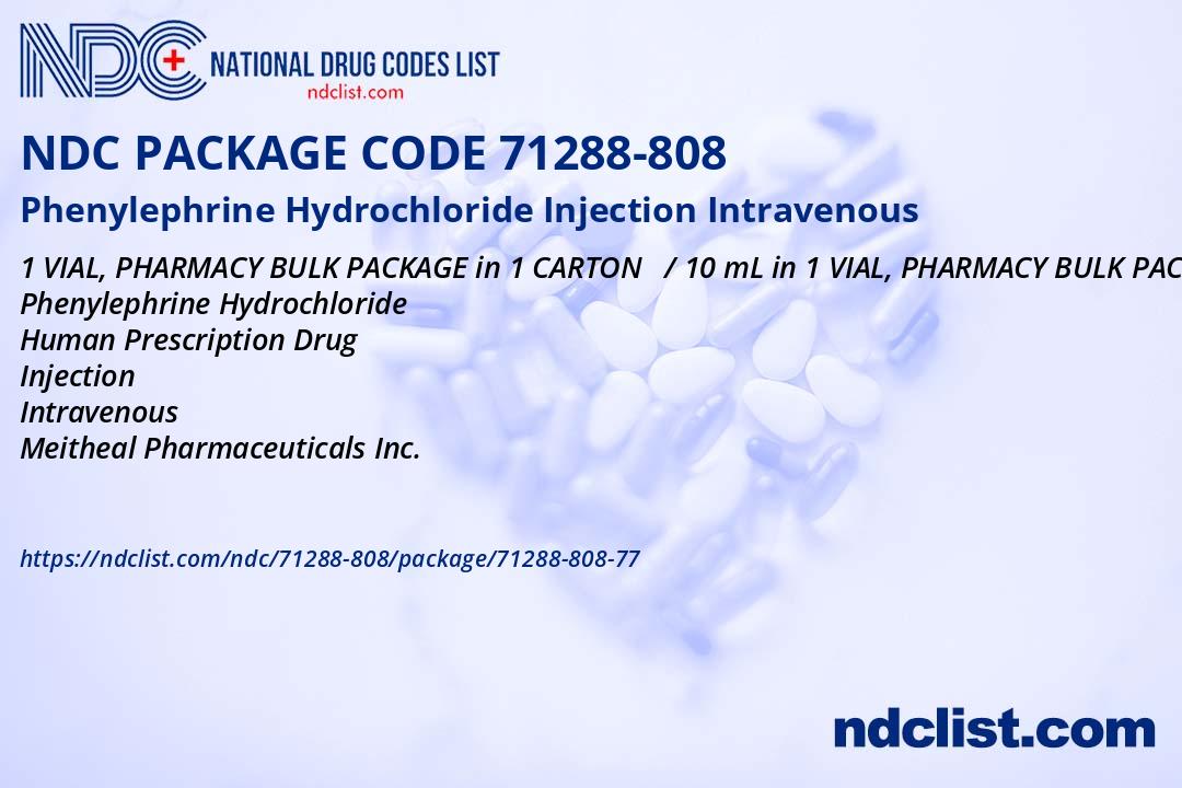 Phenylephrine Hydrochloride Injection, USP, 100 mg, 10 ml, Pharmacy Bulk Package, 1/bx (Rx) (Item is Non-Returnable) (US Only, Excluding IN and ND)