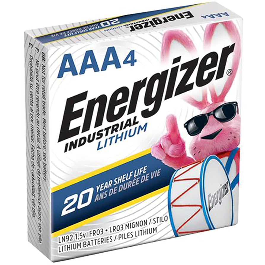Energizer LN92 Industrial AAA Lithium Display Pack, 1/ea, 4ea/bx, 6bx/pk, 6pk/cs (Item is considered HAZMAT and cannot ship via Air or to AK, GU, HI, MP, PR, VI)