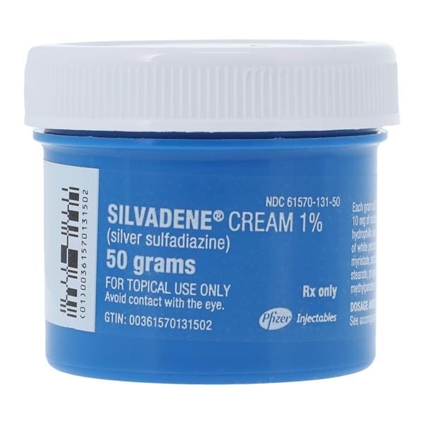Silvadene Cream 1%, 50 g Jar (Rx) (Item is Non-Returnable) (We must have your Wholesale Drug License on File before shipping this product) (US Only, Excluding IN and ND)