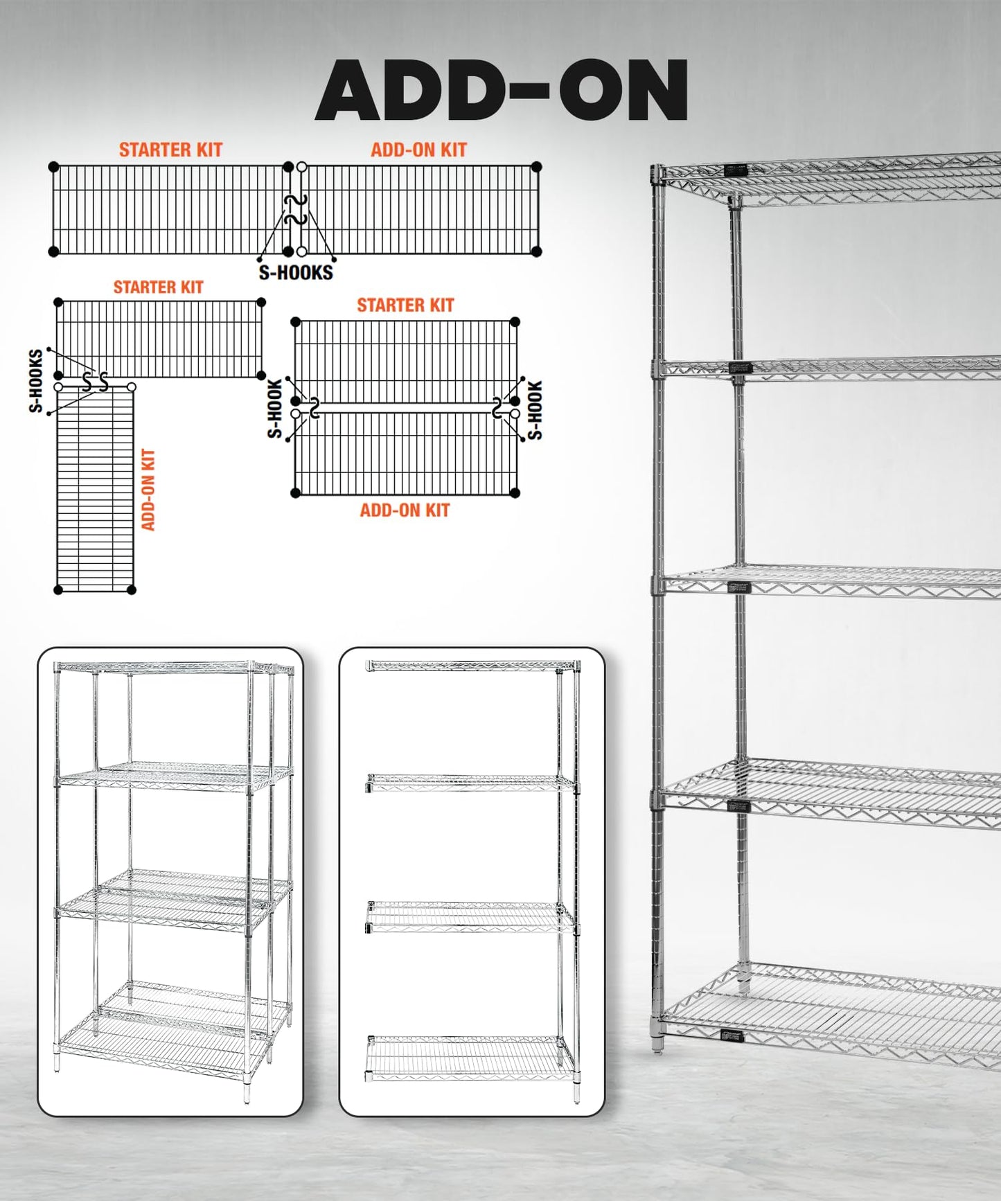 Shelf, 21"W x 54"L, Galvanized Steel (DROP SHIP ONLY)