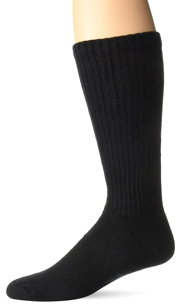 Diabetic Sock, Crew Style, Closed Toe, Black, Large (Continental US Only)