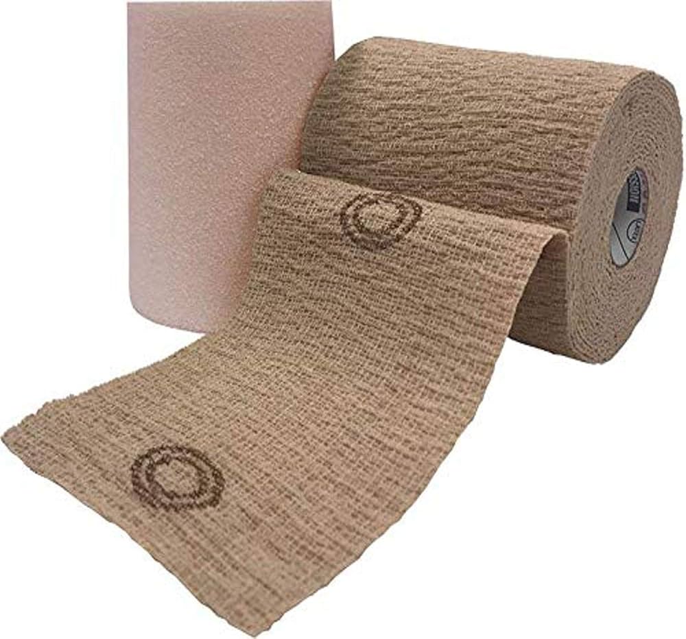 Unna Boot, Lite, 3" x 6 yds Absorbent Foam Dressing Impregnated with Zinc (Step 1), 3" x 7 yds Cohesive Bandage (Step 2), Tan, Latex Free (LF), 2 rls (1 of each Step)/bx, 8 bx/cs