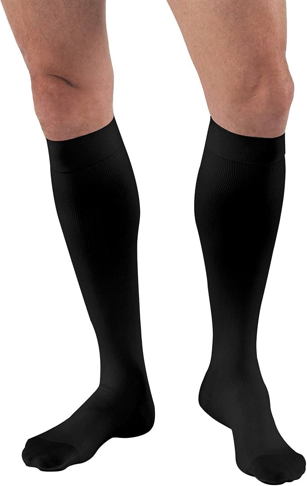 Compression Hose, Knee High, 20-30 mmHG, Closed Toe, Black, Large, Tall (Continental US Only)
