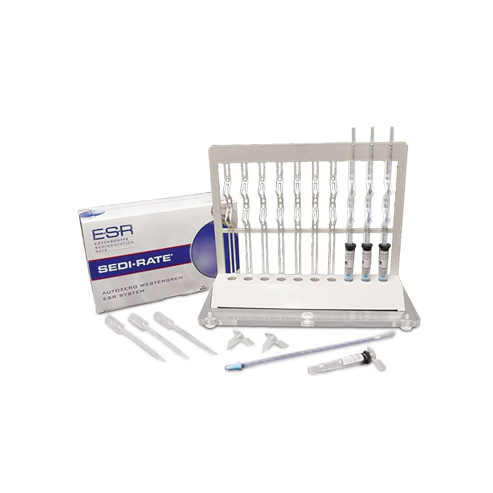 Sedi-Rate ESR System Starter Kit (Contains: 100 Pipettes & Vials, 10-Place Rack w/ Pipette Support Clamps, Leveling Platform, 100 Piercing Funnels and 100 transfer pipettes)