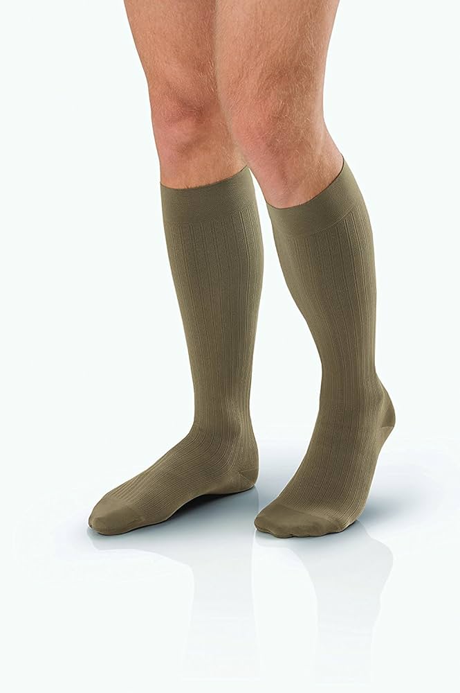Compression Hose, Knee High, 30-40 mmHG, Closed Toe, Khaki, X-Large (Continental US Only)