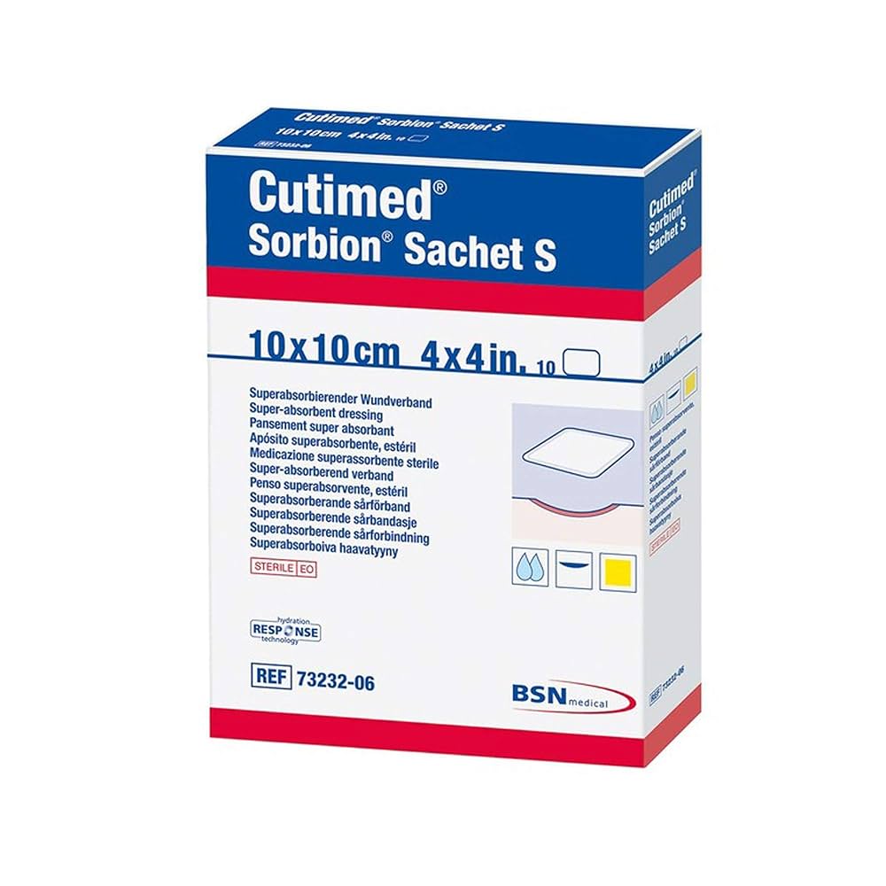 Wound Dressing Cutimed Sorbion, Sachet, S Cellulose, Gel Forming, Polymer 4" x 4", 10/bx (Continental US Only)