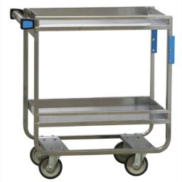 Cart, 19 3/8"W x 32 5/8"L x 34_"H, 700 lb Capacity, 2 Shelves, 5" Swivel Casters, 18" x 27" Shelf, 17" Clearance