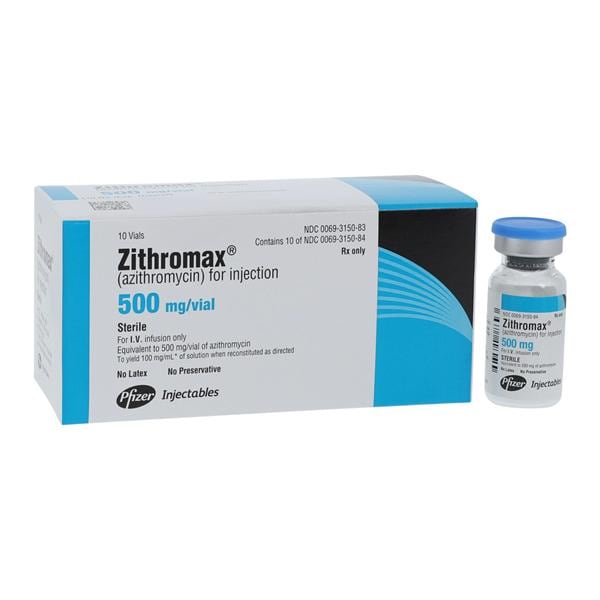 Zithromax, 500 mg Vial, 10/bx