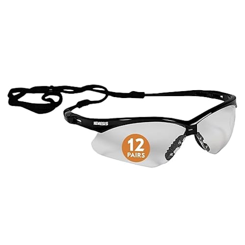 Safety Glasses, Clear Lens, Black Frame, 12/cs (Products cannot be sold on Amazon.com or any other 3rd party site) (US Only)