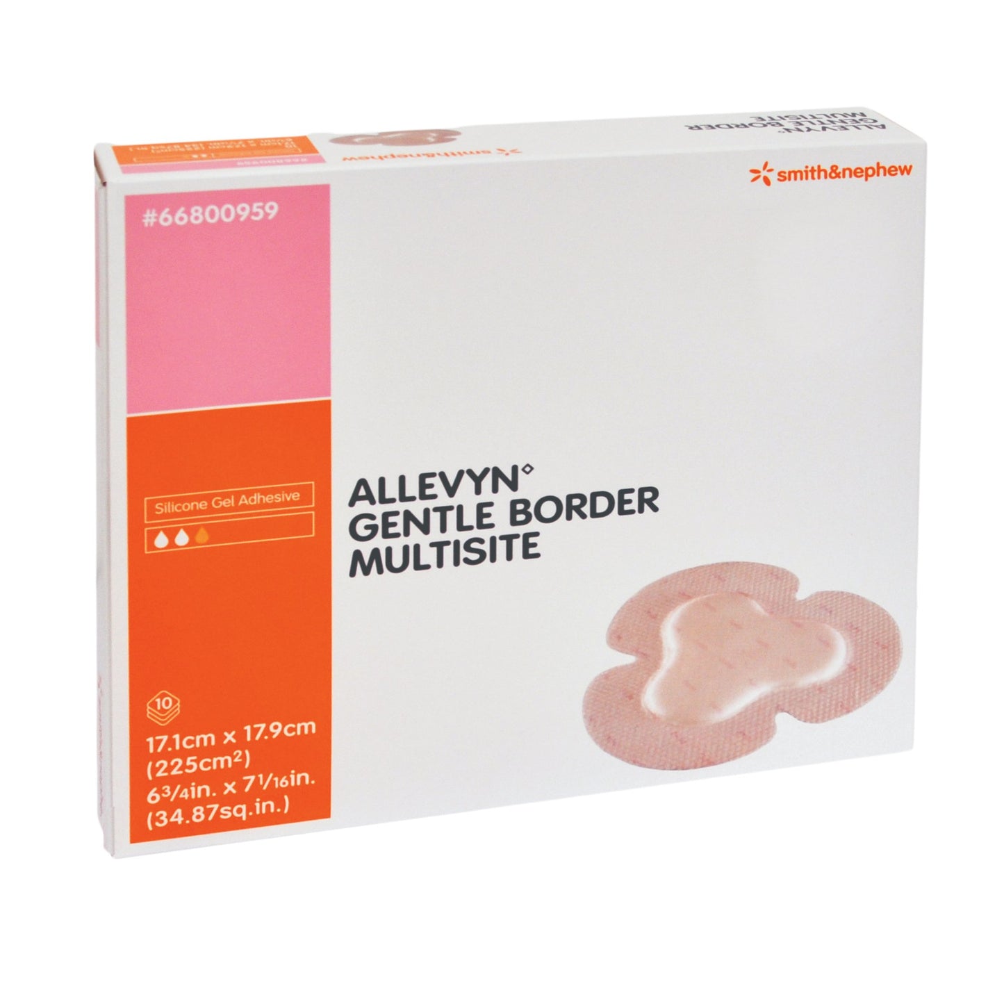 Gentle Border Dressing, Multisite, 6_" x 7 1/16", 10/bx, 6 bx/cs