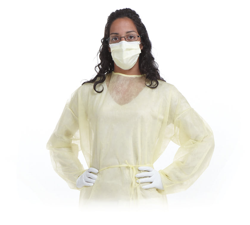Isolation Gown, Distech, M/L, Yellow, 10/bg, 5bg/cs